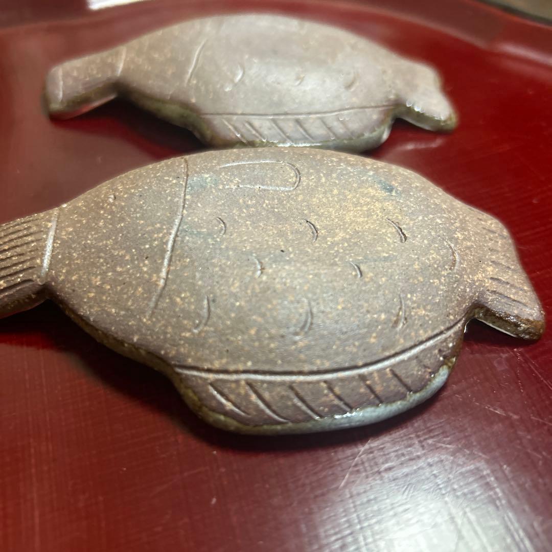 作家　陶芸作家　醤油差し型小皿　醤油皿　豆皿　２枚　作家物