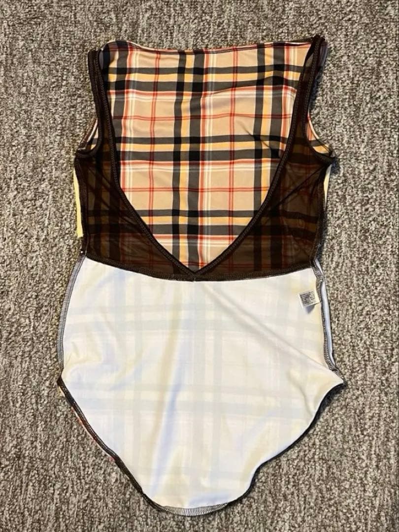 unoa ウノア レオタード British check Ivory Mサイズ