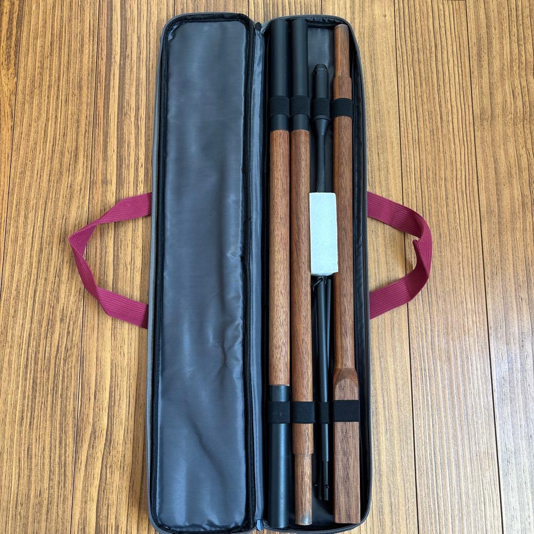 キャンプ　ランタンスタンド 木製と金属製