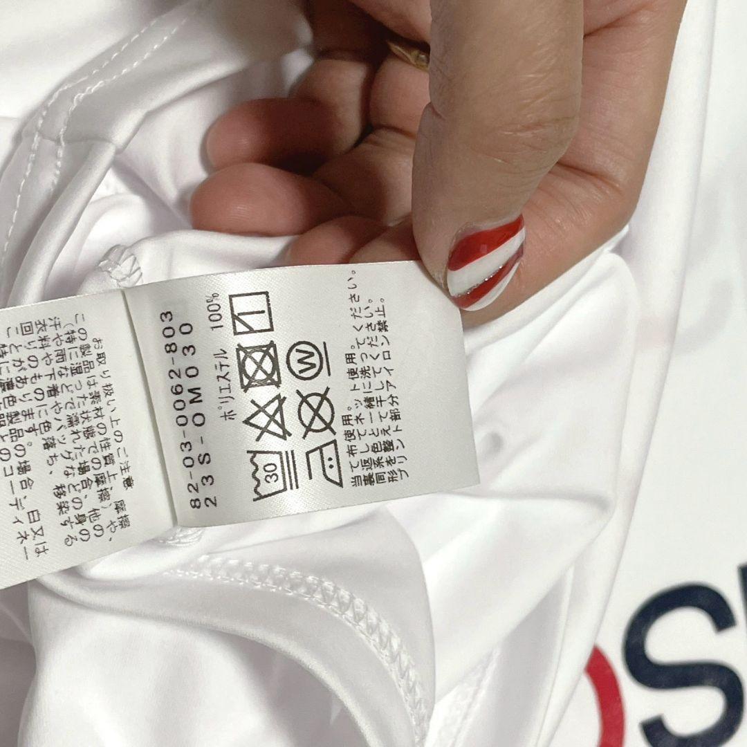 ビームスゴルフ モックネック カットソー 半袖 スポーティ 白 ロゴ XL