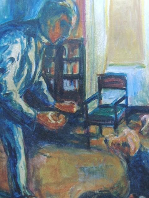 エドワルト・ムンク、犬のいる自画像、希少な画集より、状態良好、新品高級額