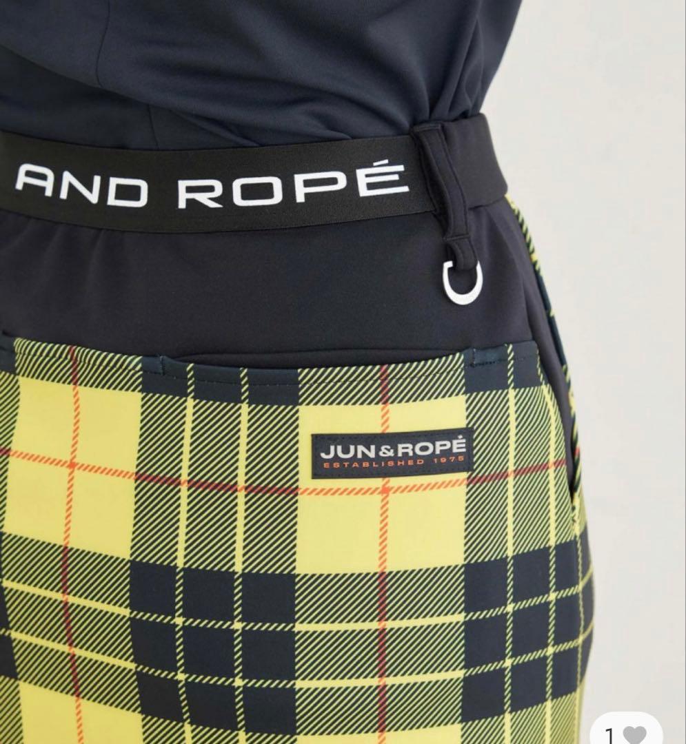 新品タグ付き　JUN&ROPE プレイド柄　セミタイトスカート　ゴルフ　M