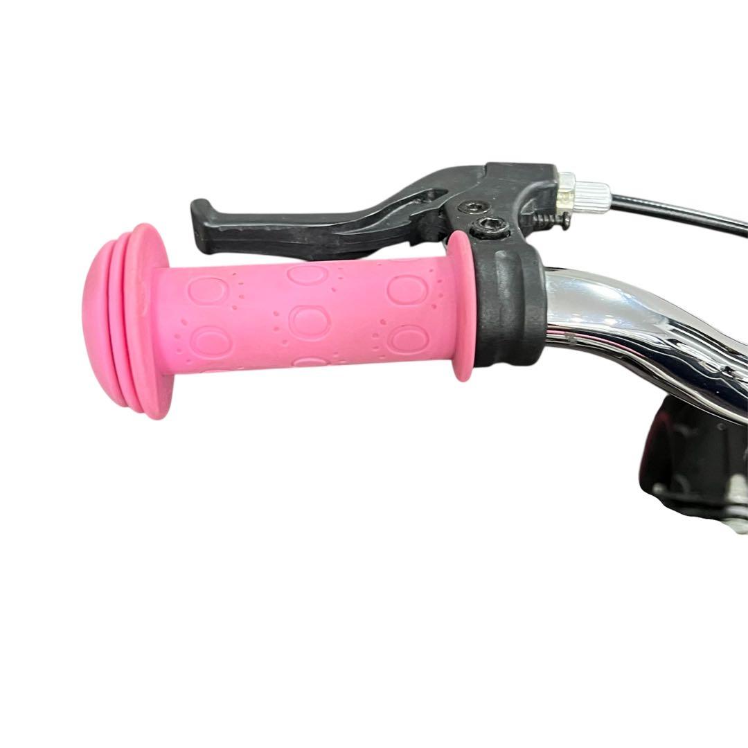 極美品☆限定カラー　へんしんバイク 自転車 ホワイト ピンク　空気入れ付き
