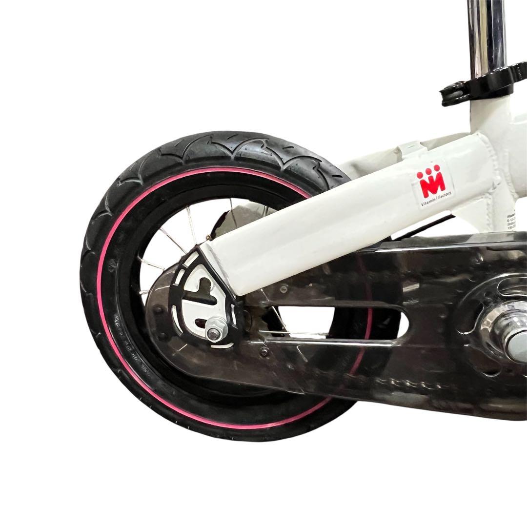 極美品☆限定カラー　へんしんバイク 自転車 ホワイト ピンク　空気入れ付き