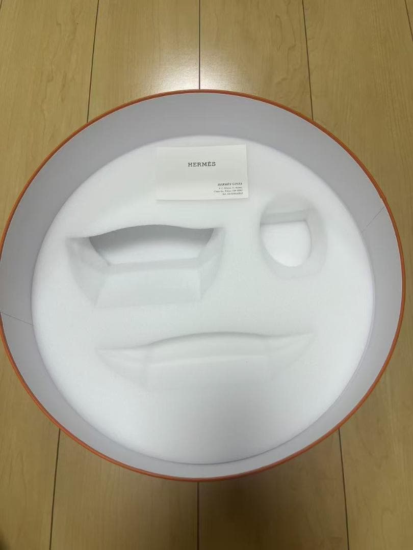 HERMES エルメス 純正ボックス オレンジ 円形 小物入れ 空箱 【美品】