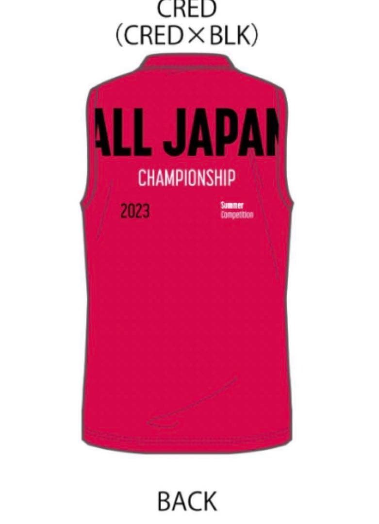 デサント インターハイ バレーボール ノースリーブ Tシャツ レッド L