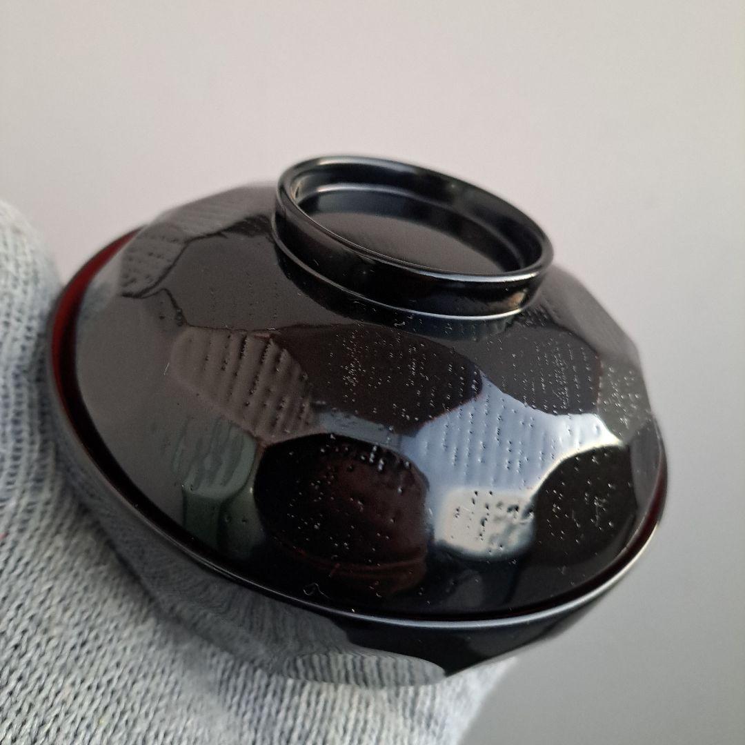 【亀甲彫　御吸物椀×5客】天然木製　　未使用/長期保管品