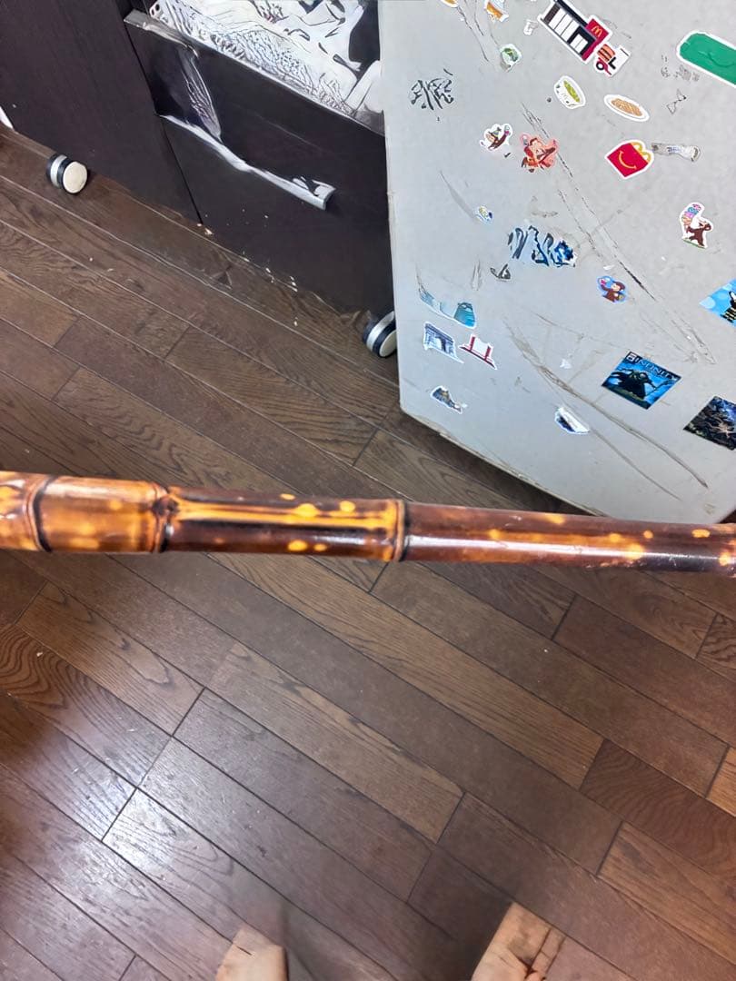 木製ツートンカラー杖 約