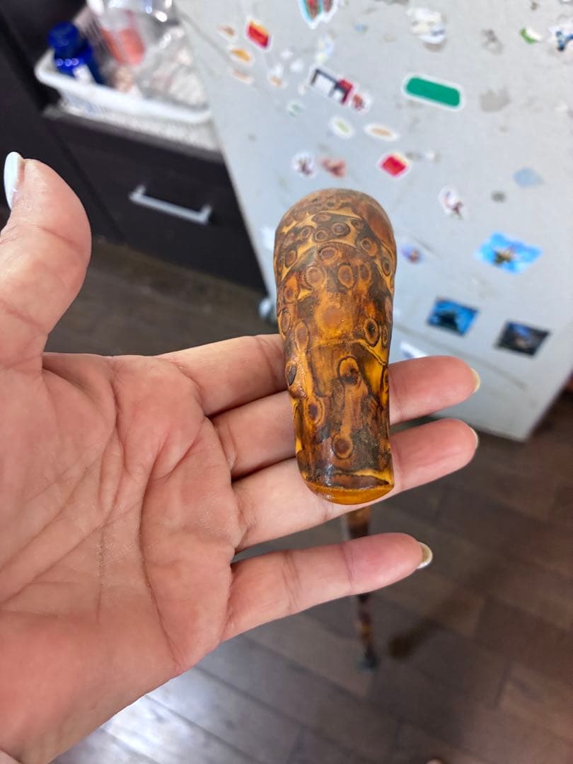 木製ツートンカラー杖 約