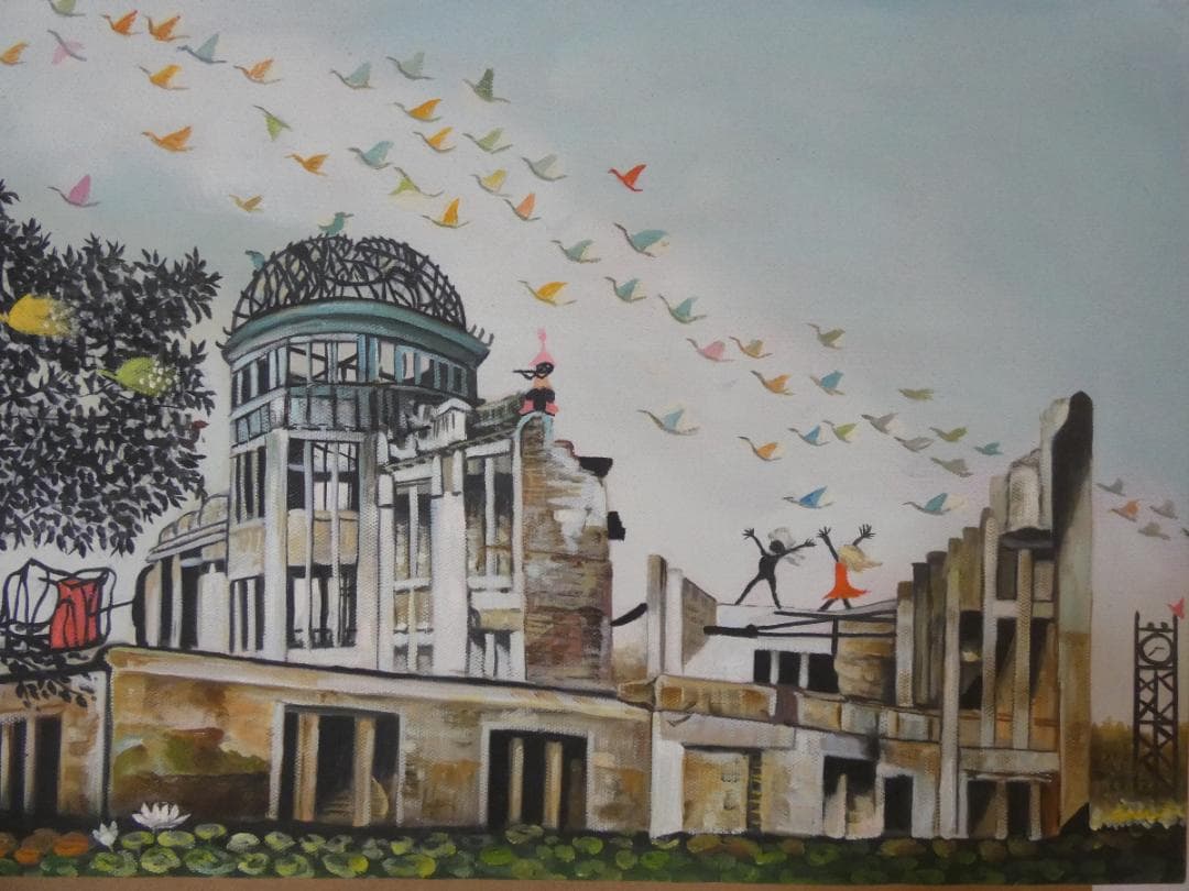 大型絵画 風景　額付き　藤城清治【風景】手描き　80×40cm