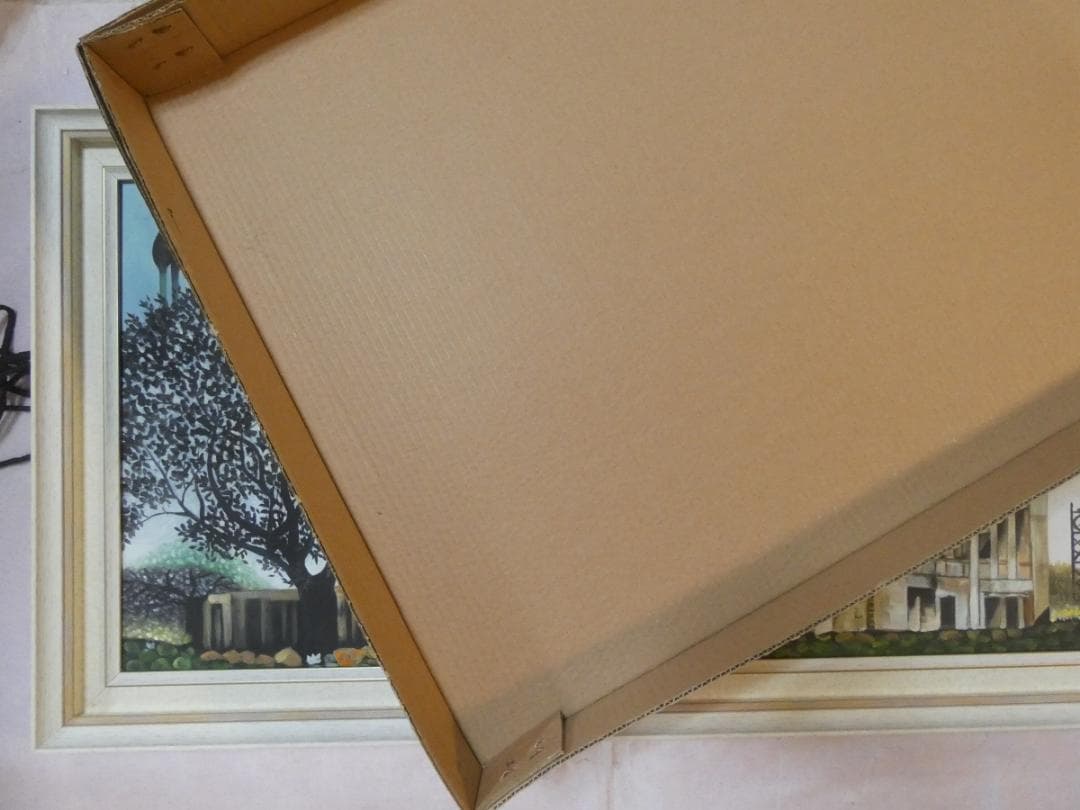 大型絵画 風景　額付き　藤城清治【風景】手描き　80×40cm