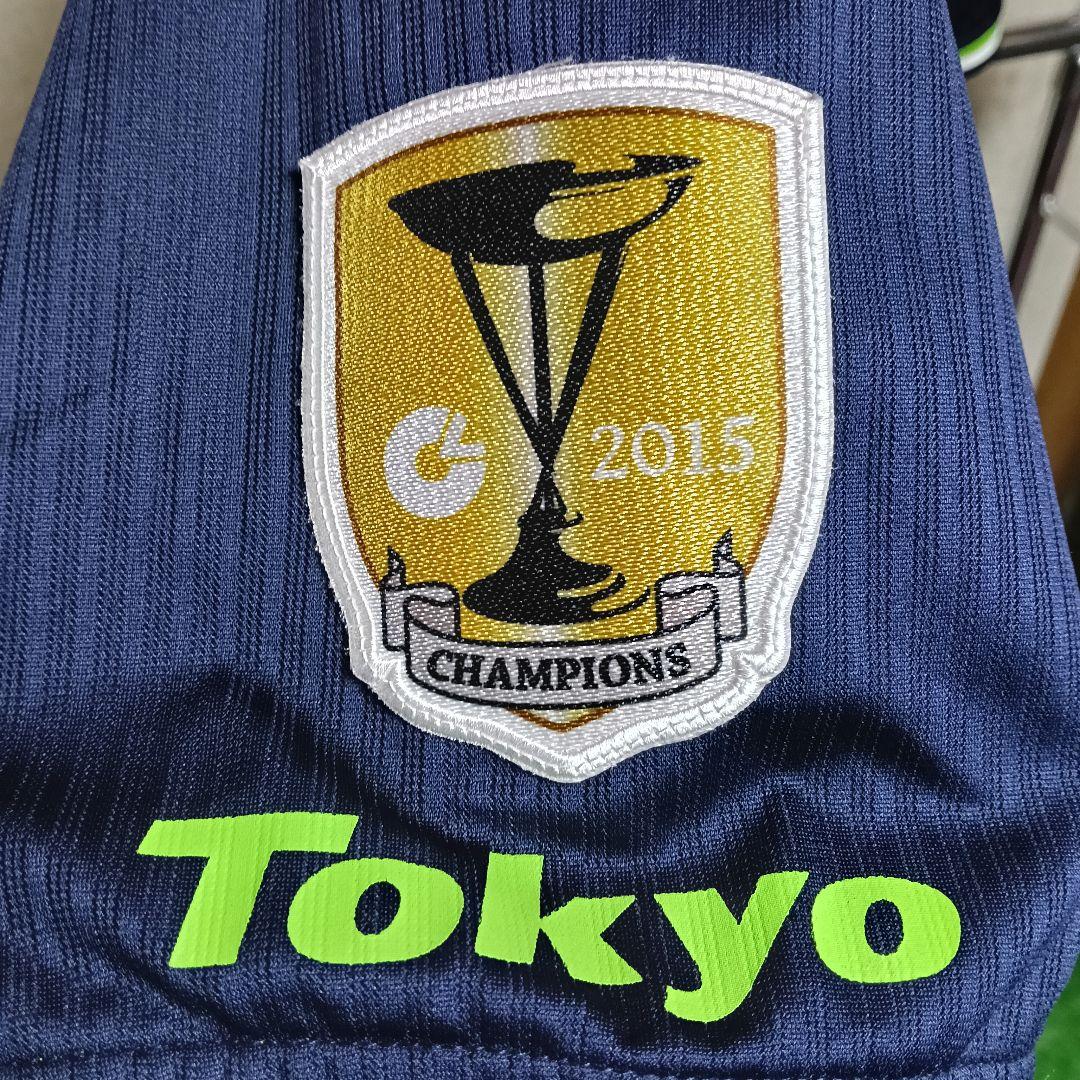 ヤクルト 森岡良介 2015セ・リーグ優勝パッチ付き ビジターユニフォーム／XL