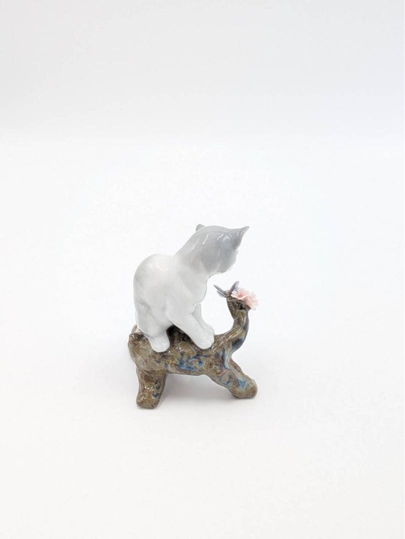 リヤドロ LLADRO 猫と花 フィギュリン 置物 箱付き