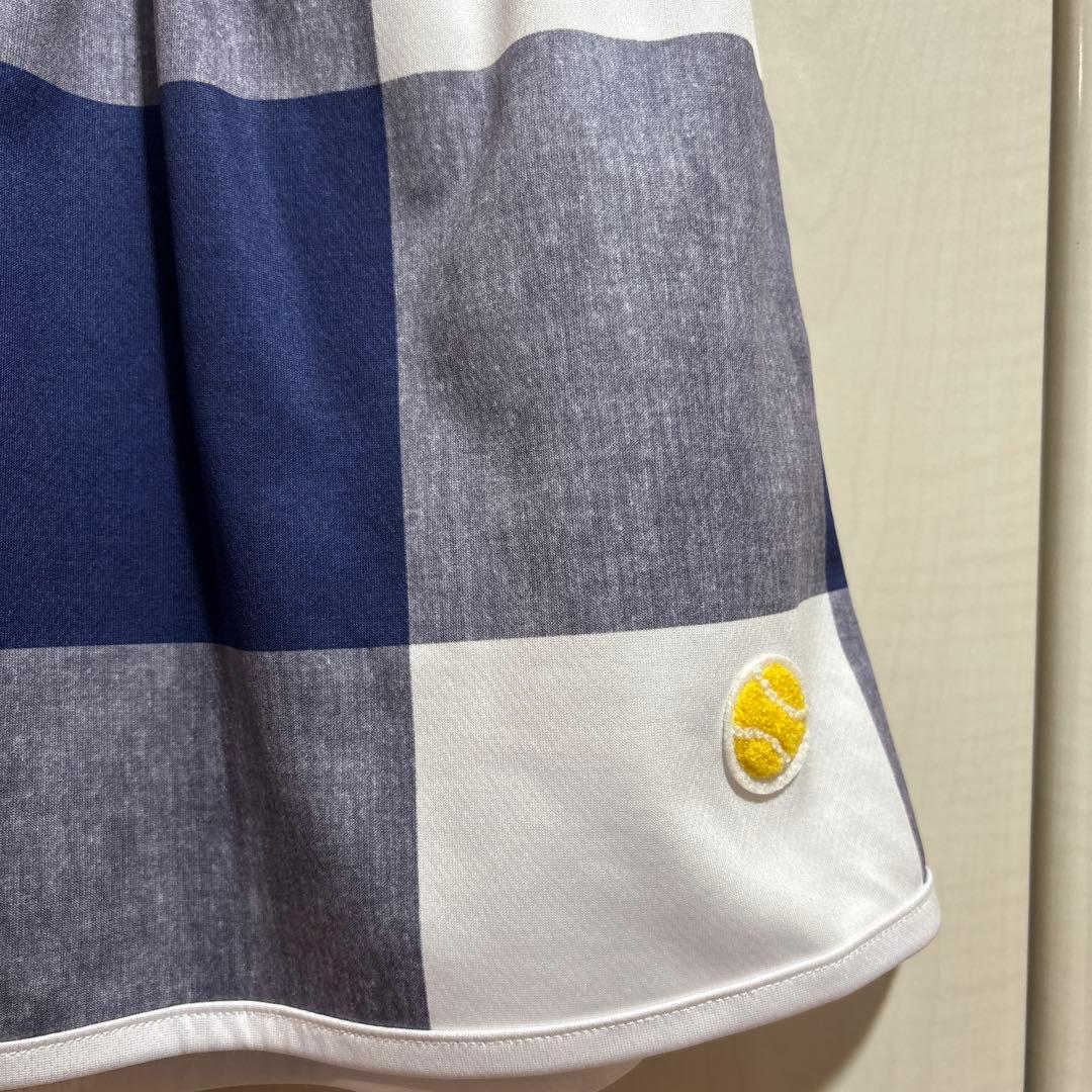 美品 キア テニスウエア Tシャツ スコート 上下セット 上L 下M チェック