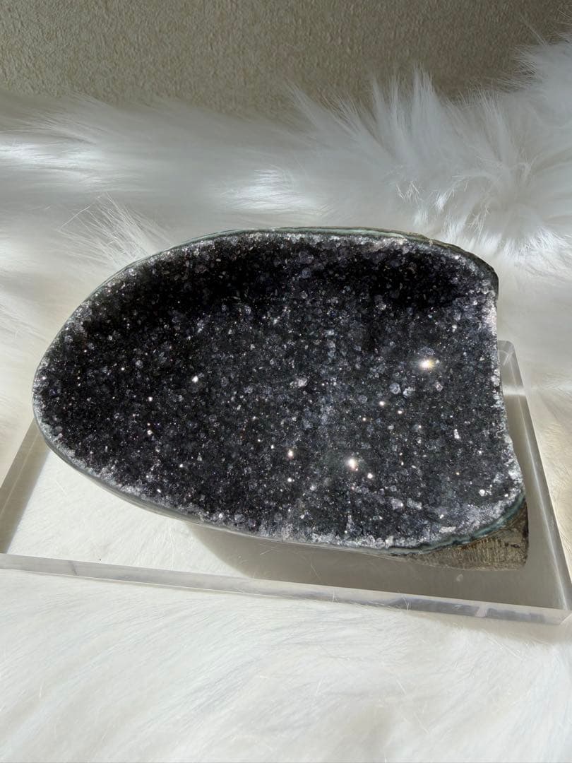 濃色ブラックアメジストドーム 約9.6cm 340g 結晶ぎっしり ✨1138