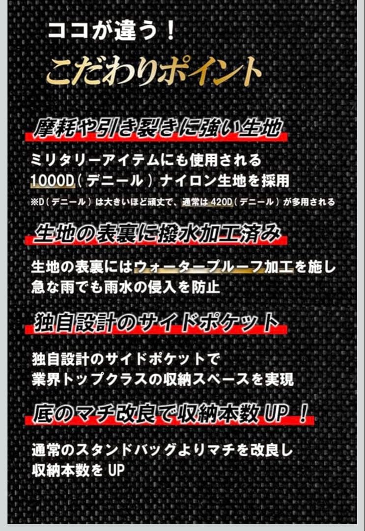 ネイビー スタンドゴルフバッグ 最大10本収納