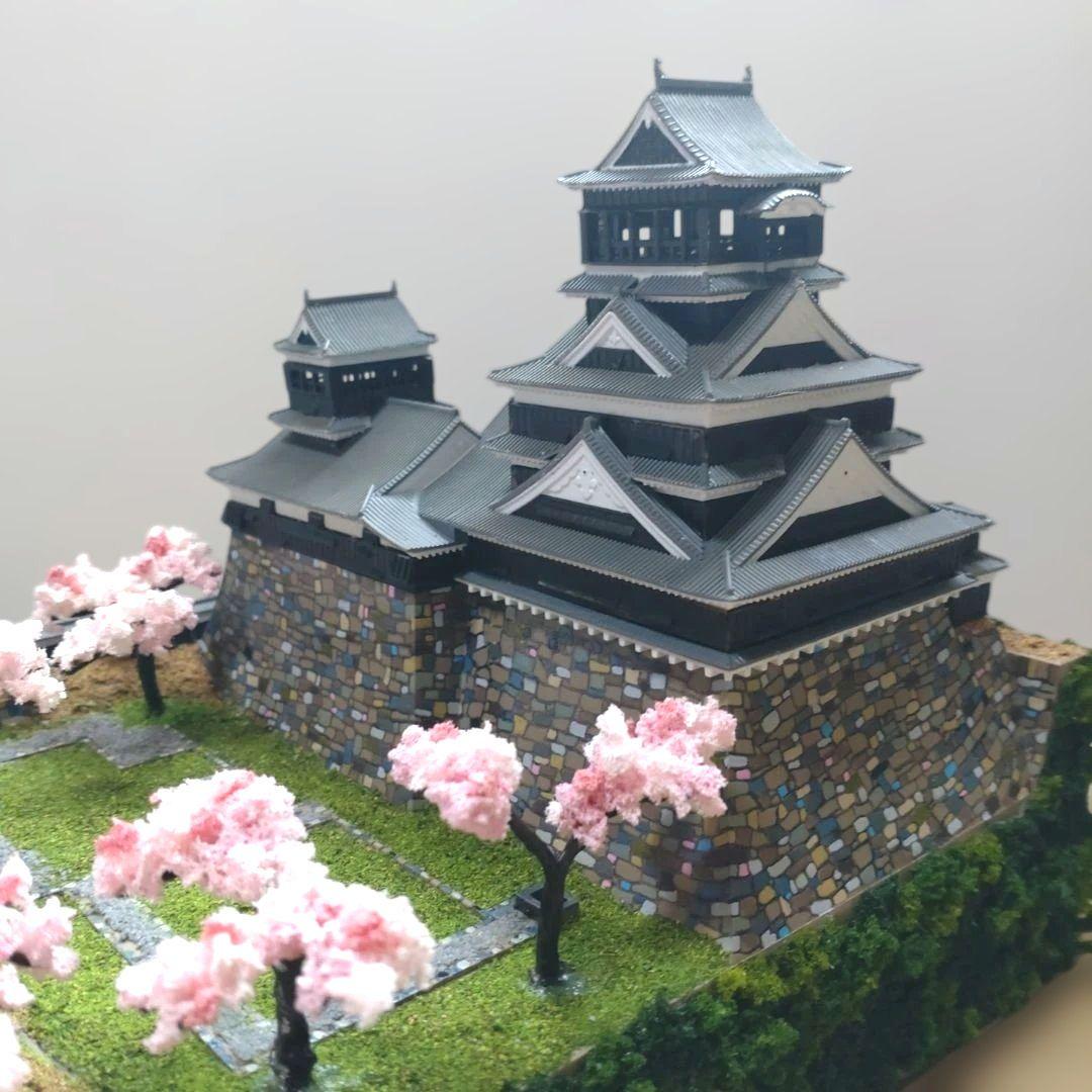 熊本城　春（桜）バージョン　プラモデル　組立済完成品