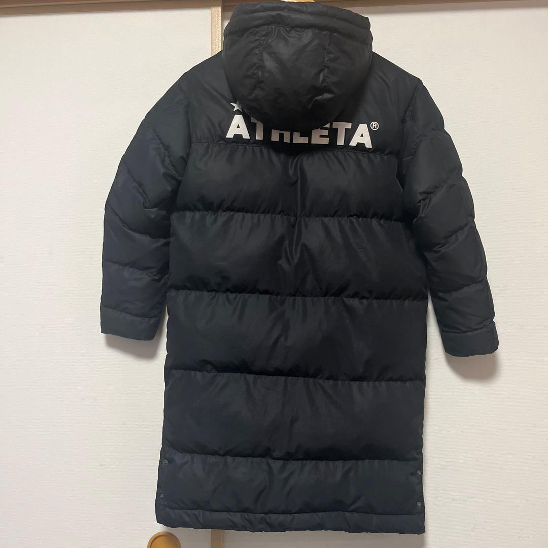 【美品】アスレタ ベンチコート サイズ140 ブラック スポーツ観戦 キッズ