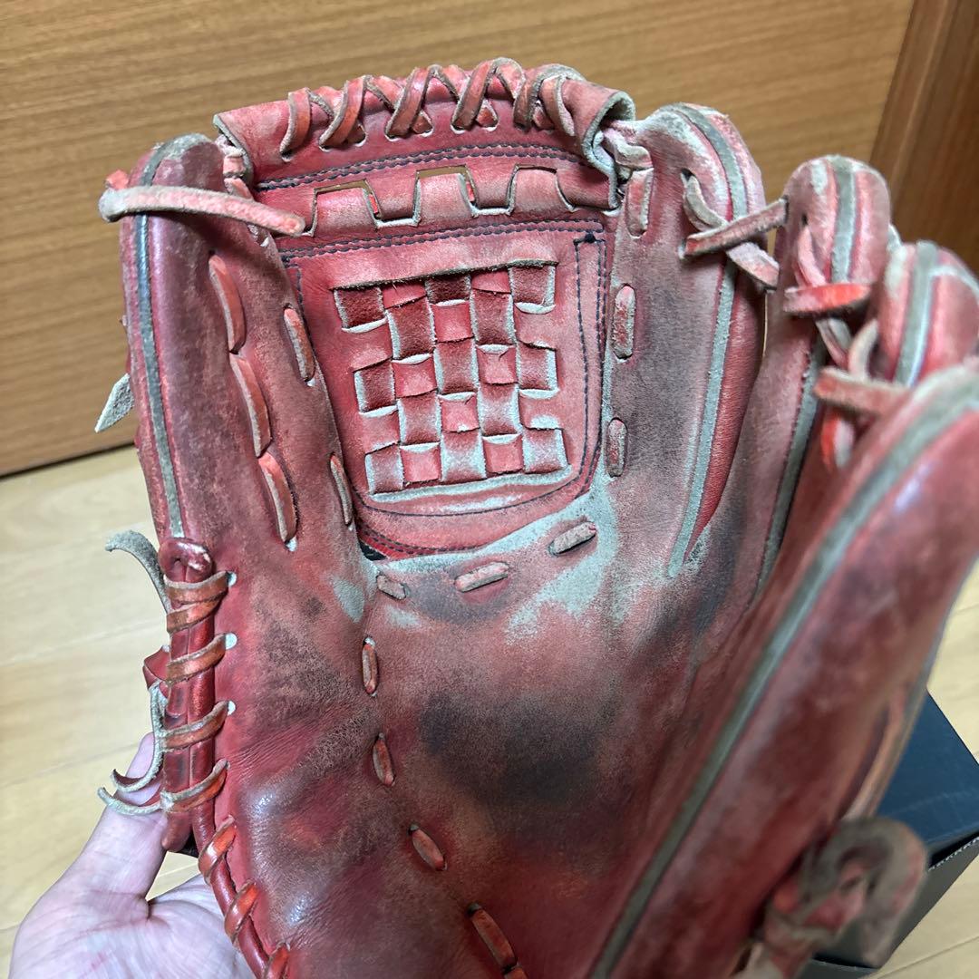 WAGYU JB 野球グローブ 赤 レザー 本体 + 箱