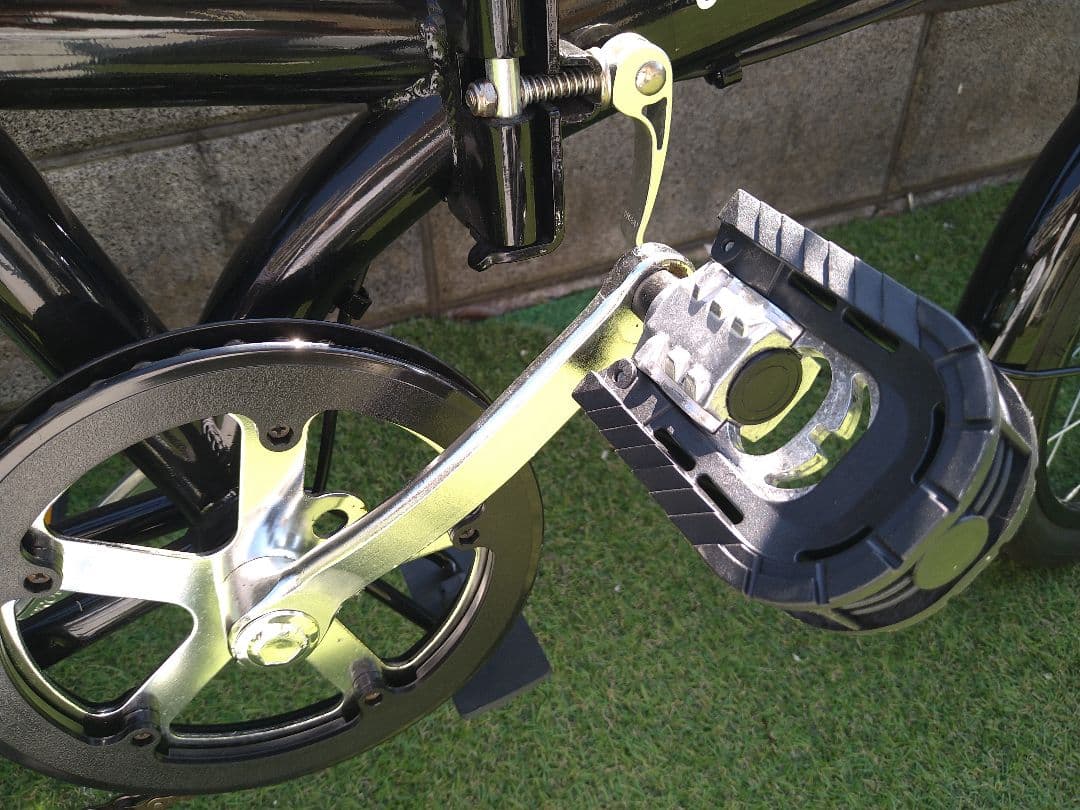 ソフトバンク　お父さん自転車　鍵付き　折りたたみペダルに交換　折りたたみ自転車