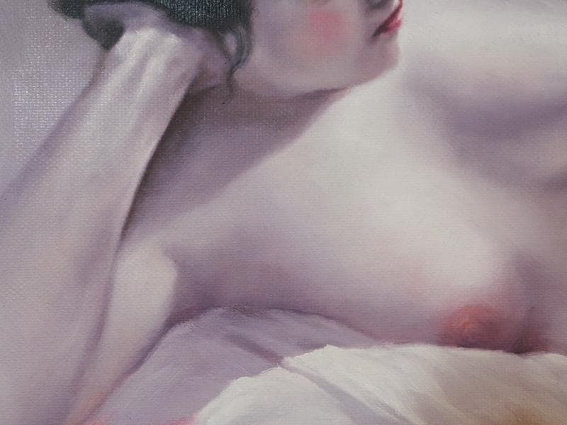 やまもと様　絵画油彩　高坂卓至「裸婦」 サイン　F6サイズ　額装済み 肉筆手描き