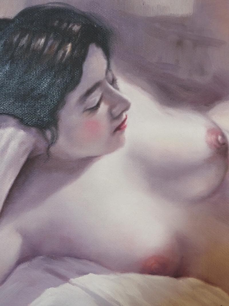 やまもと様　絵画油彩　高坂卓至「裸婦」 サイン　F6サイズ　額装済み 肉筆手描き