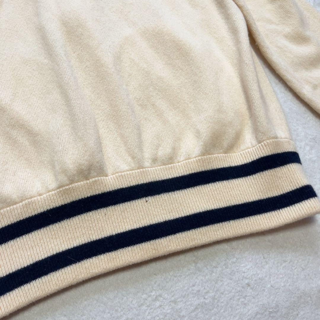 美品　パーリーゲイツ　ドライバーズニット　ニットジャケット　白系　カシミヤ