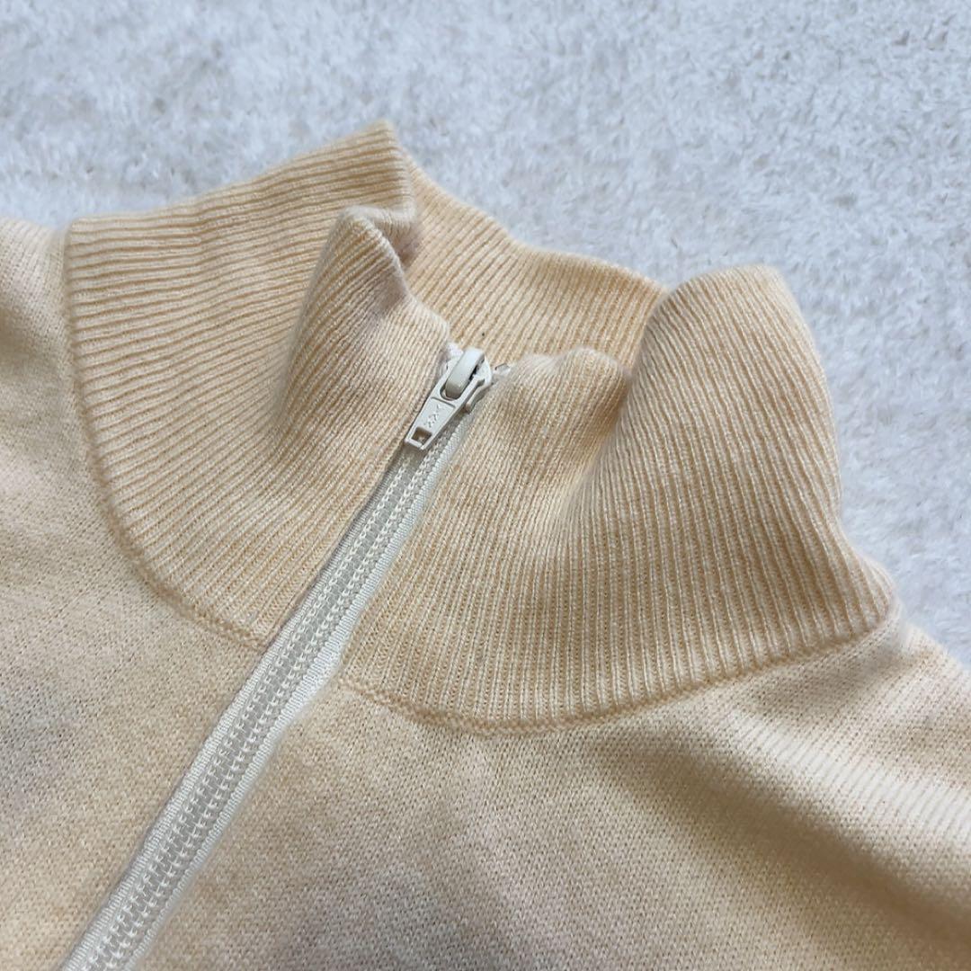 美品　パーリーゲイツ　ドライバーズニット　ニットジャケット　白系　カシミヤ