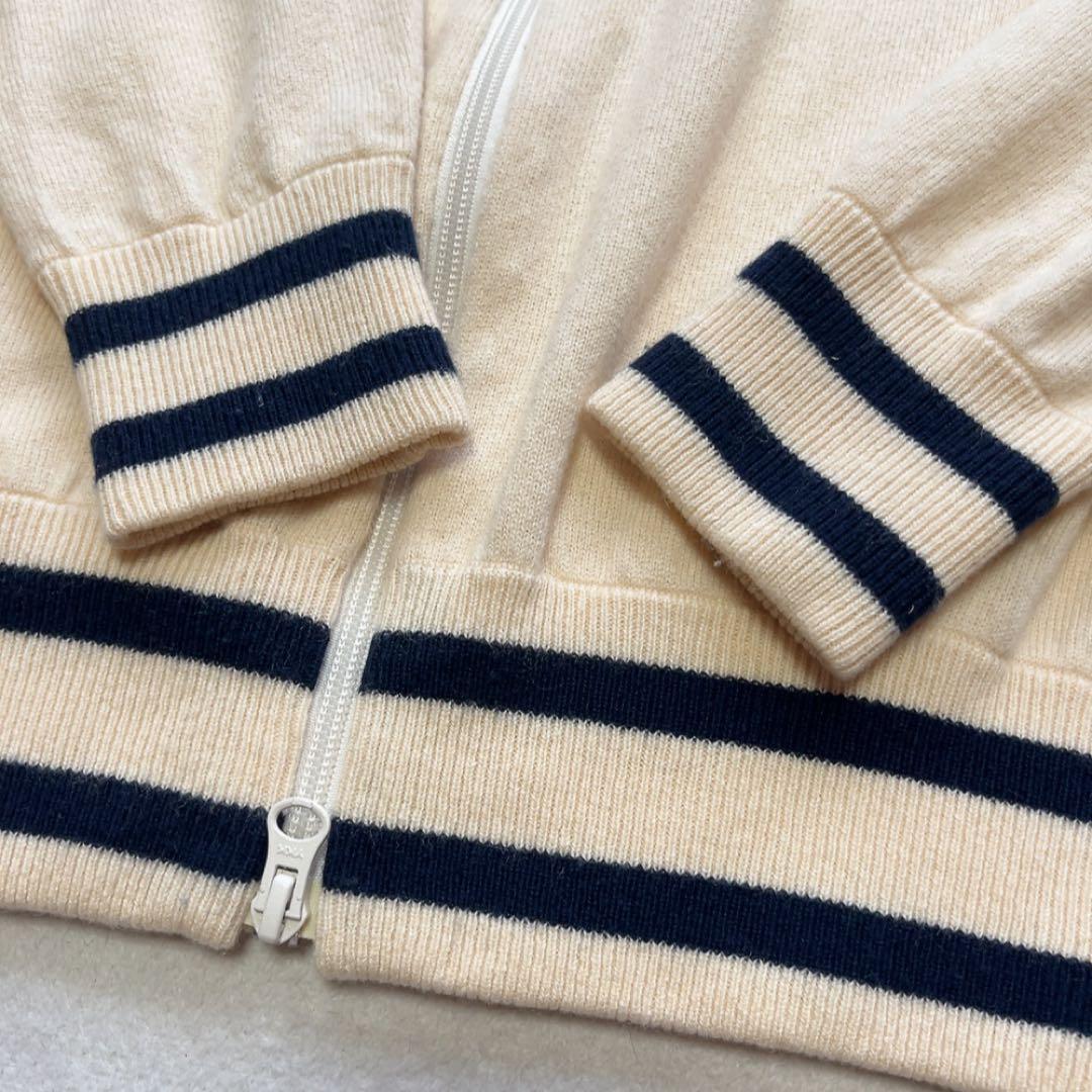 美品　パーリーゲイツ　ドライバーズニット　ニットジャケット　白系　カシミヤ