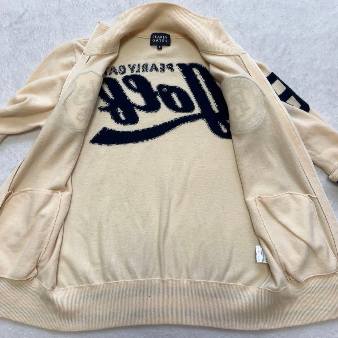 美品　パーリーゲイツ　ドライバーズニット　ニットジャケット　白系　カシミヤ