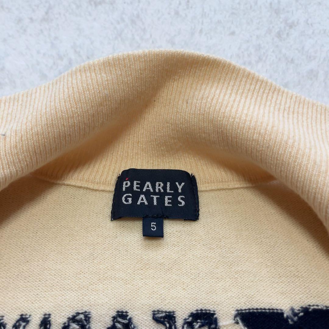 美品　パーリーゲイツ　ドライバーズニット　ニットジャケット　白系　カシミヤ