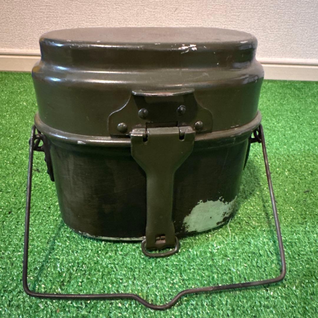軍　飯盒 オリーブ　二重構造　メスキット　ソロキャンプ　クッカー