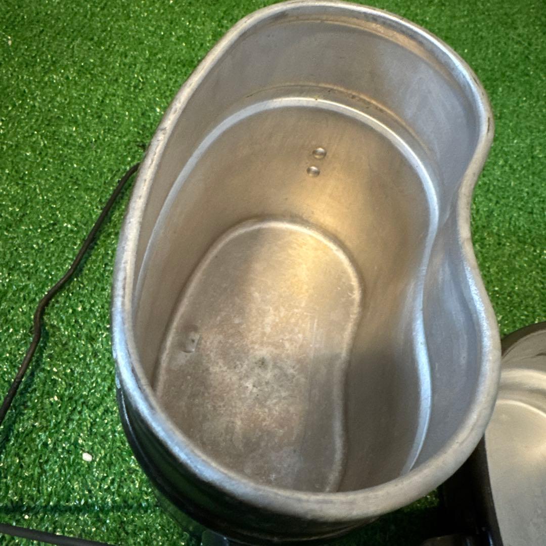 軍　飯盒 オリーブ　二重構造　メスキット　ソロキャンプ　クッカー