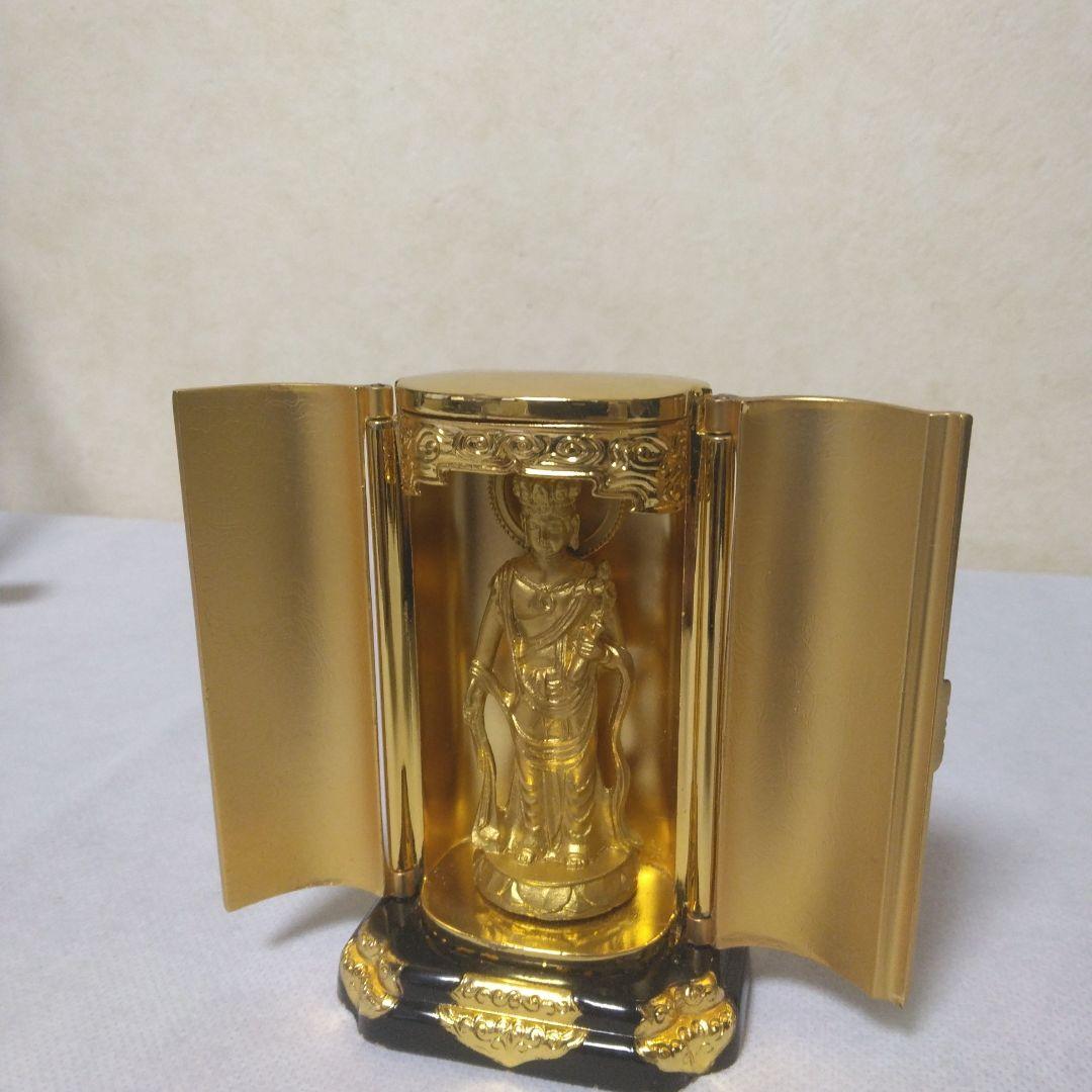 仏像 〔真如苑〕 厨子菩薩 金メッキ 金属工芸
