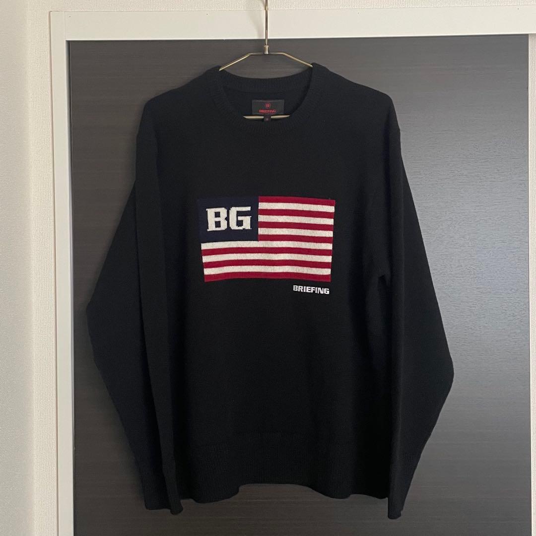 BRIEFING HOL MEN’S BG FLAG CREWNECK KNIT