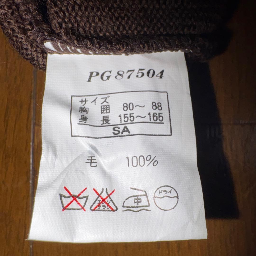 オシャレ 日本製 PING クールネックセーター(ウール100%)(脱着式裏地)