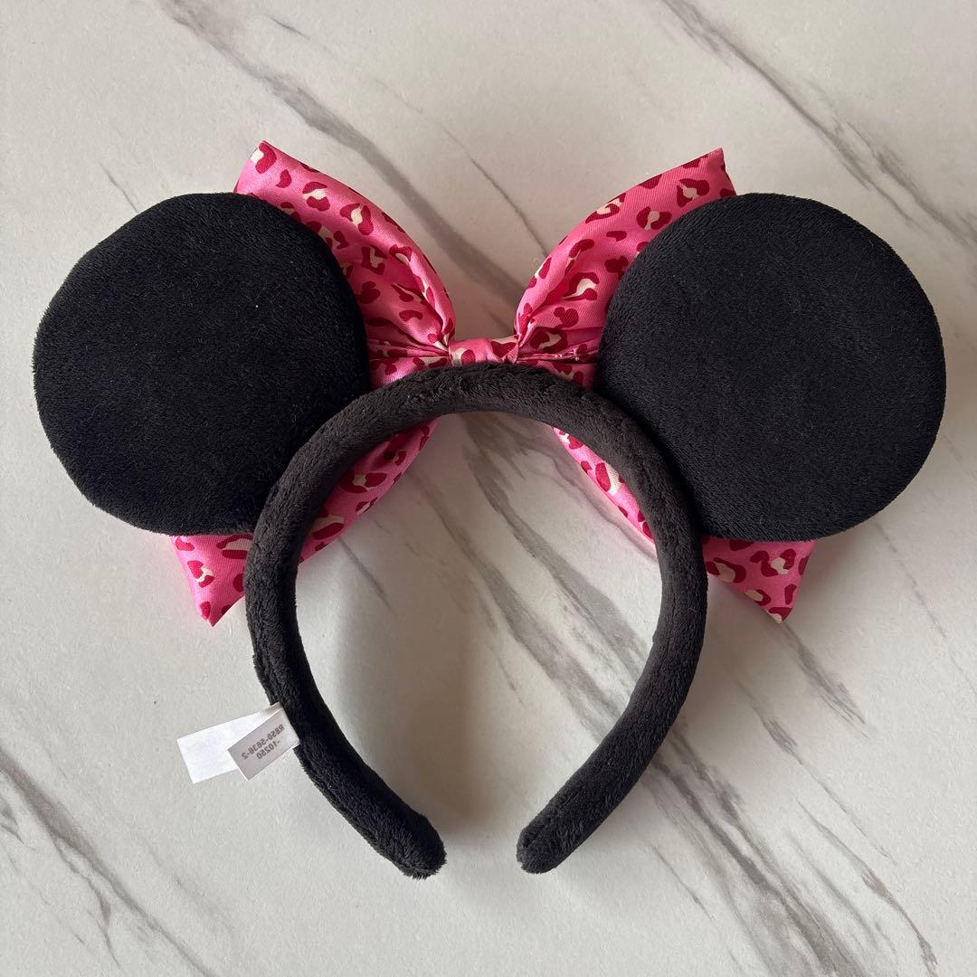 ディズニー ミニー カチューシャ リボン ヒョウ柄