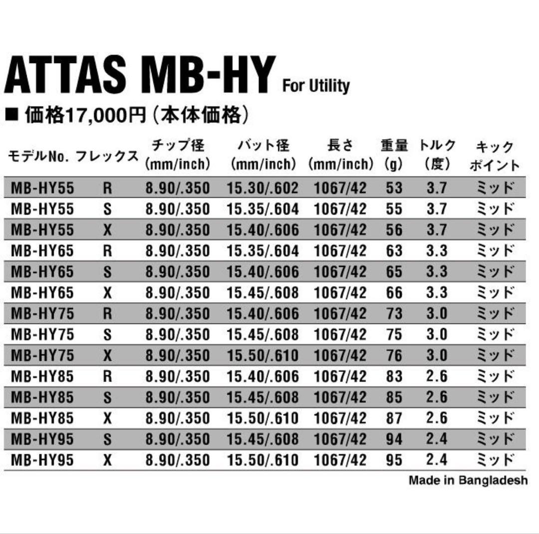 千*孝様 ATTAS MB HY 85s 2u用　PXG スリーブ　ユーティリテ