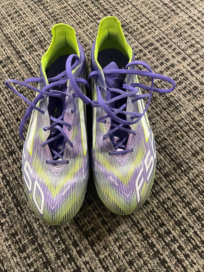 adidas F50 サッカーシューズ 紫/黄緑 収納袋付き