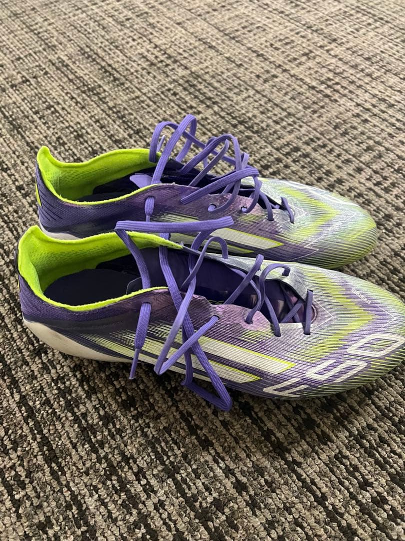 adidas F50 サッカーシューズ 紫/黄緑 収納袋付き