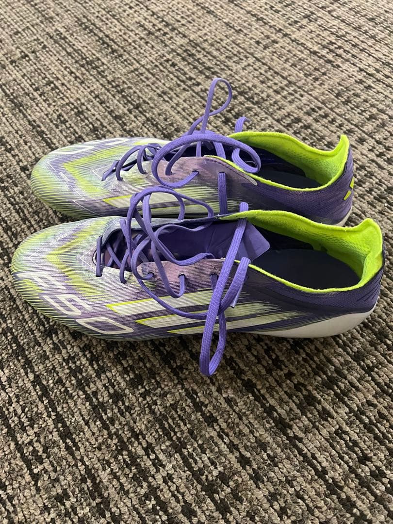 adidas F50 サッカーシューズ 紫/黄緑 収納袋付き