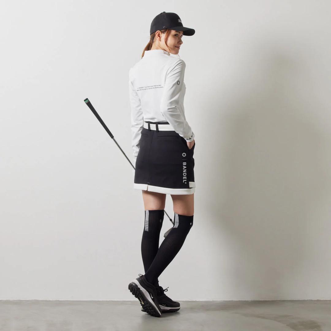 BANDL PIPING HEM SKIRT 黒/白