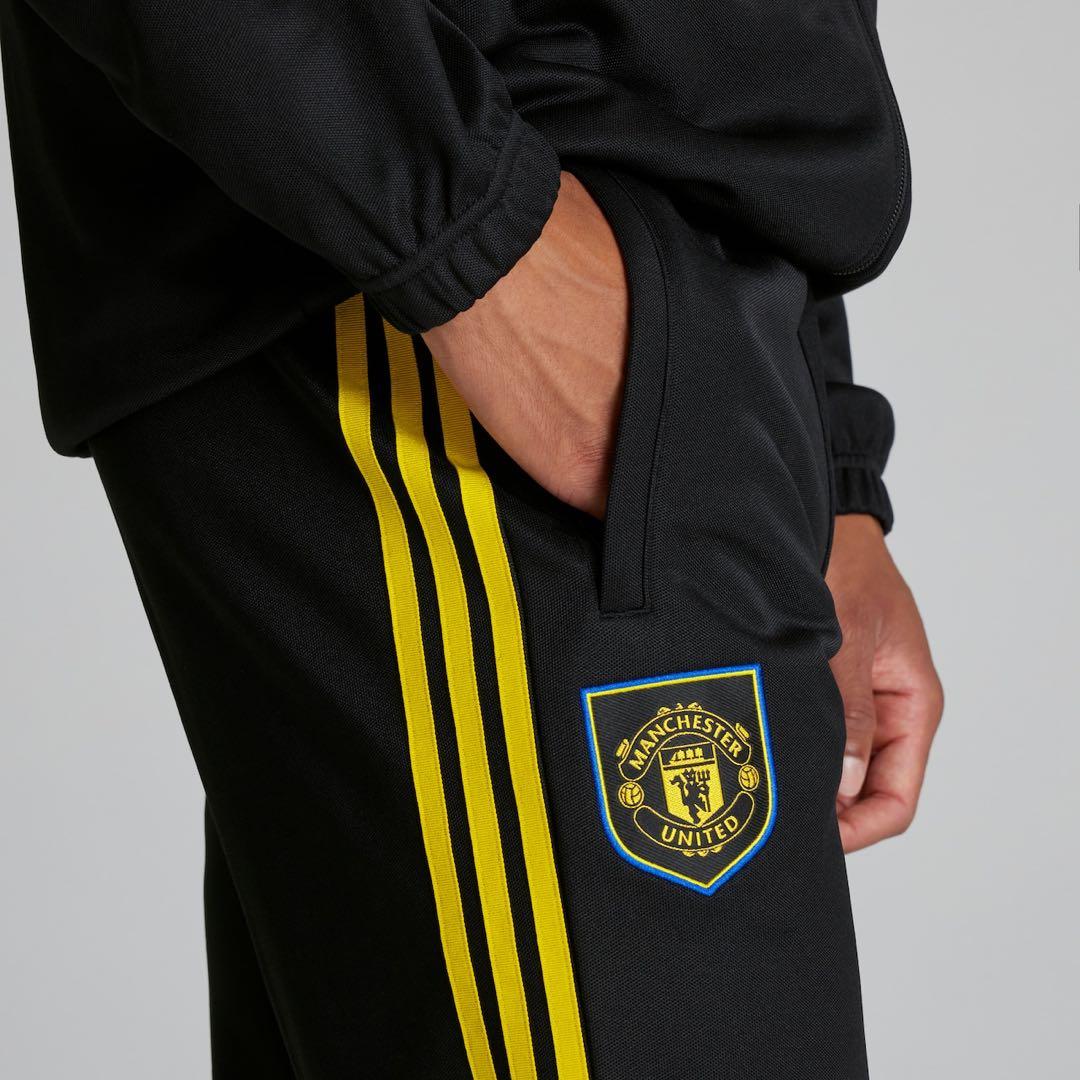 adidas トレーニングパンツ M 黒/黄色/青