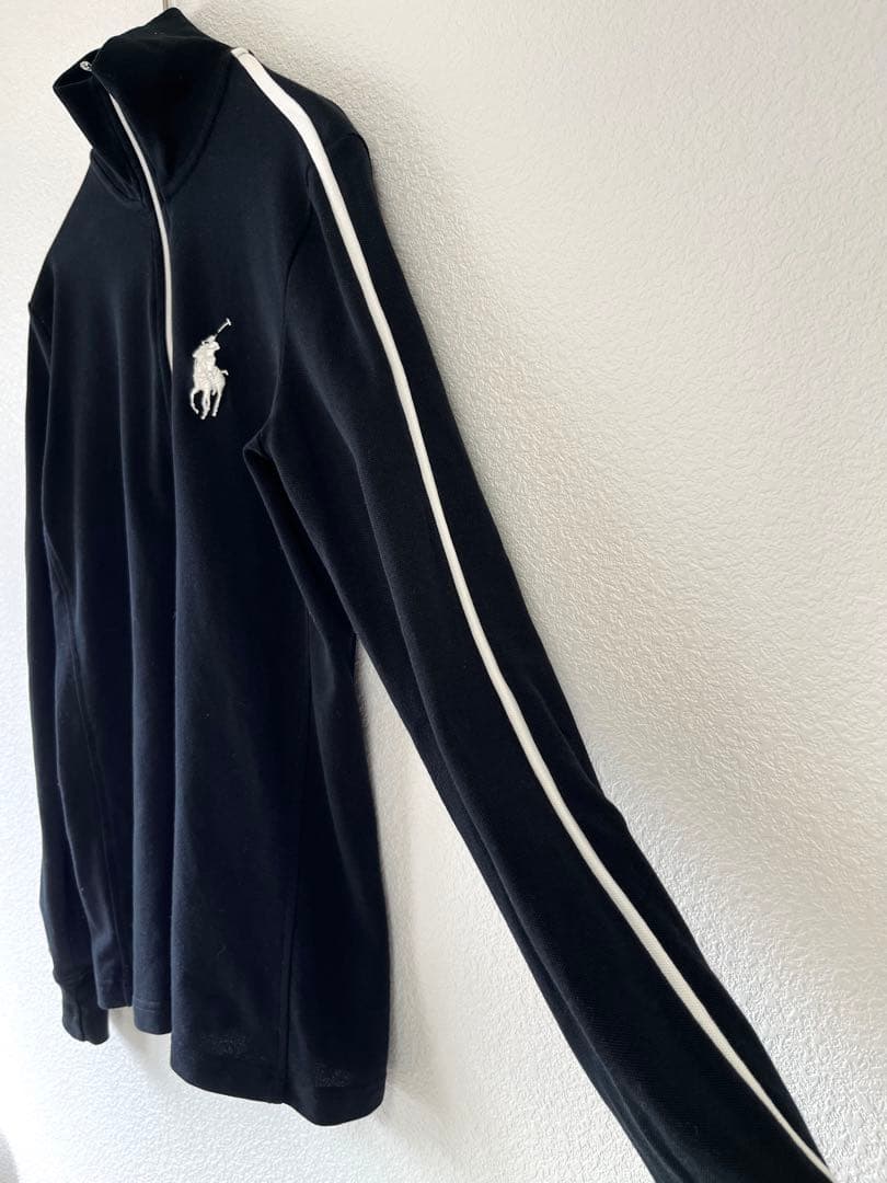 RALPH LAUREN GOLF ハーフジップ長袖トップス ブラック M