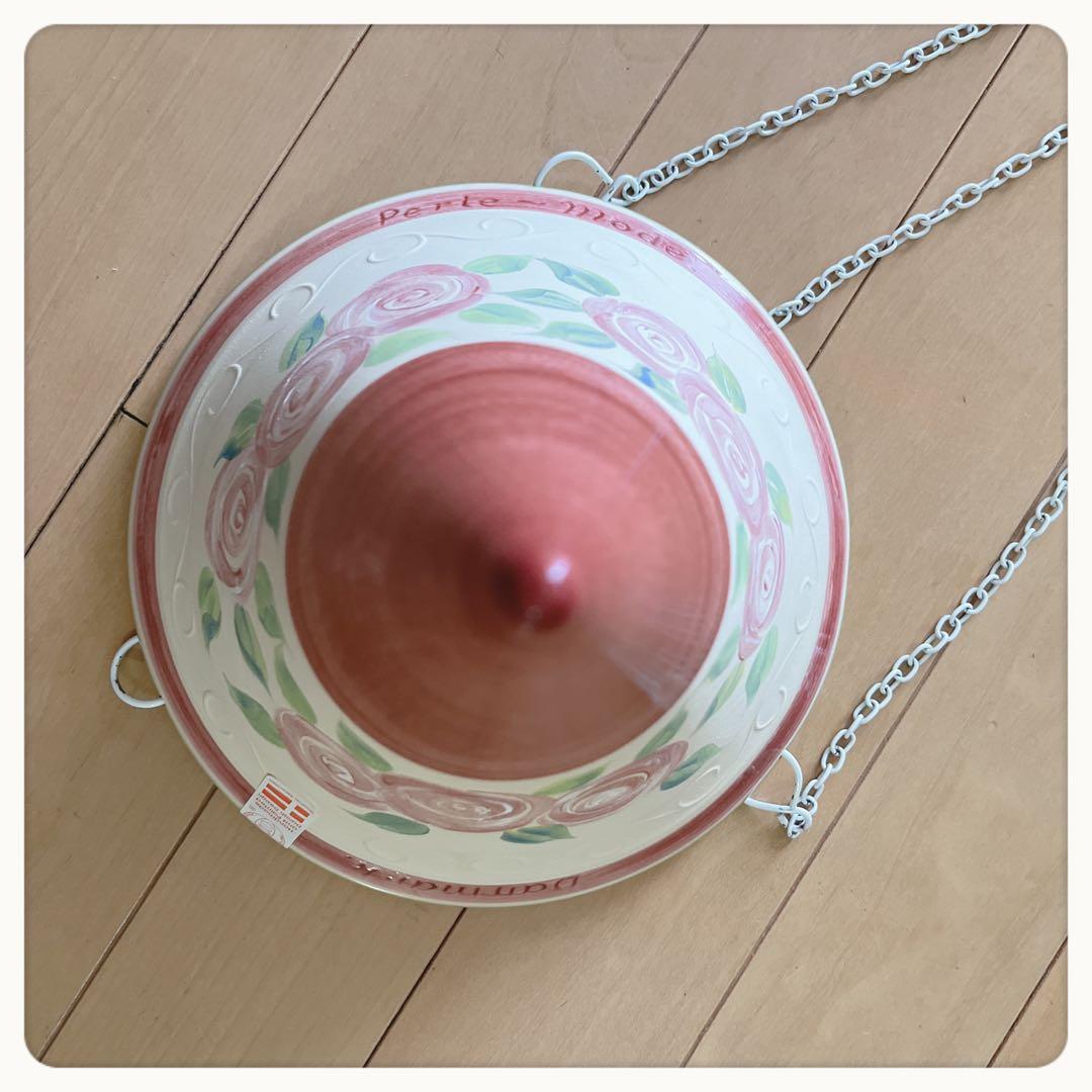 ハンギングポット　デンマーク　ハンドペイント　吊り花器