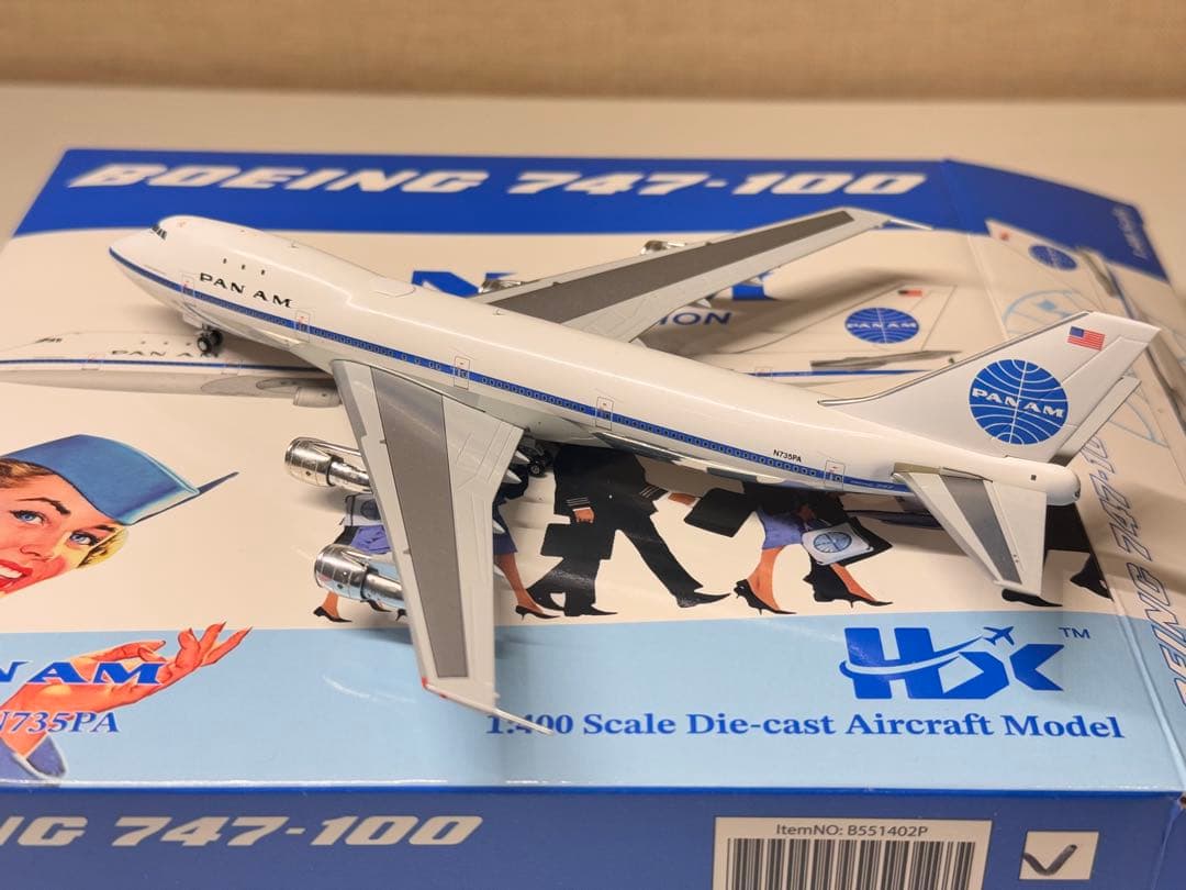 PAN AM B747-100 N735PA 初期塗装 希少 1/400 HX