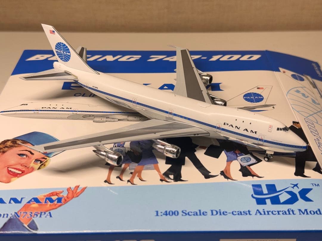 PAN AM B747-100 N735PA 初期塗装 希少 1/400 HX