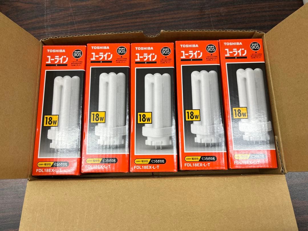 TOSHIBA FDL18EX-L-T 18W 蛍光灯 5個セット