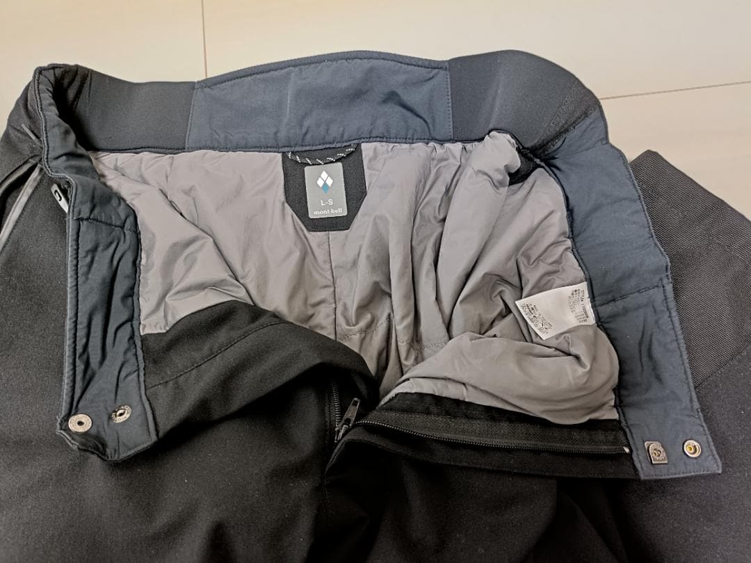 ほぼ新品 モンベル パウダーホップパンツ L-S 黒 ／スタッフバッグ
