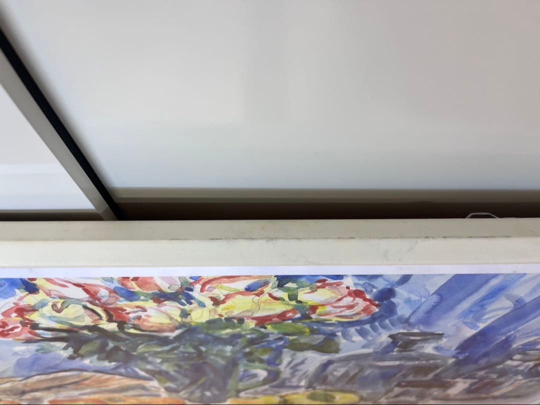 水彩画　NIICHINakamoto 絵画　額縁　インテリア　花と果物の絵